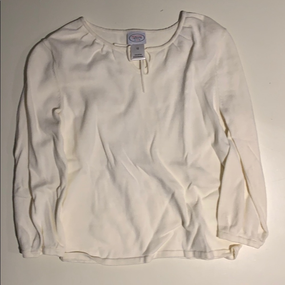 Talbots kids girls size 12 Cream color poet shirt